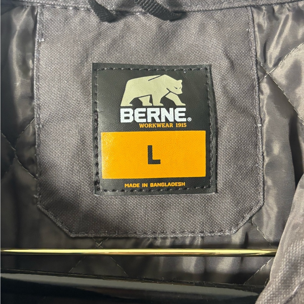 Berne Workwear Insulated Button Front Work Jacket Large Dark Gray - Picture 3 of 3